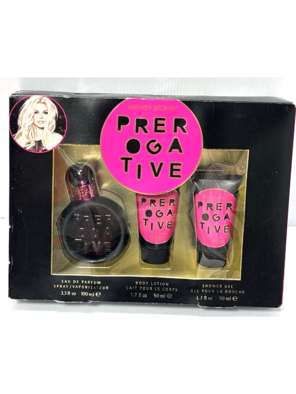 Britney Spears Prerogative Perfume Gift Set 3 Piece EDP Spray Lotion Shower Gel
